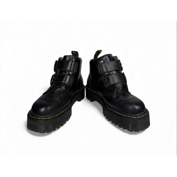 Dr Martens Doc Martens Devon Heart Platform Boots Ankle Black Leather Women 10 - Picture 6 of 10